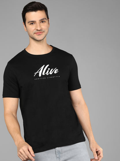 Tom's Alive - Printed Men's Tshirt - Dark knight Black