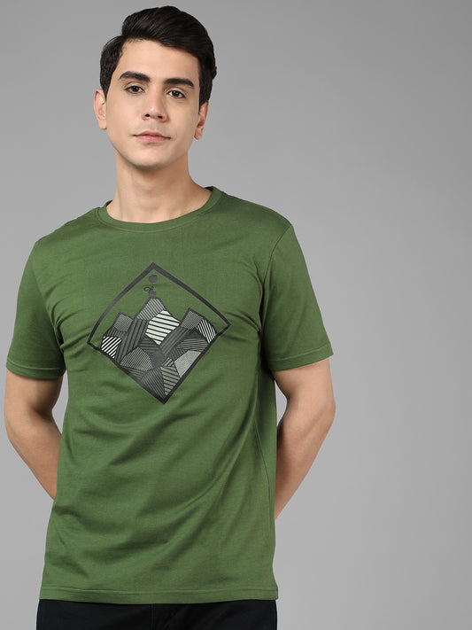Mark Everest - Printed Men's Tshirt - Dry Olive Green