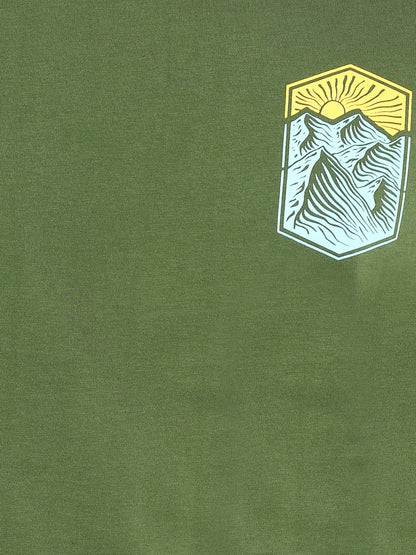 Dan Sunrise - Printed Men's Tshirt - Dry Olive Green