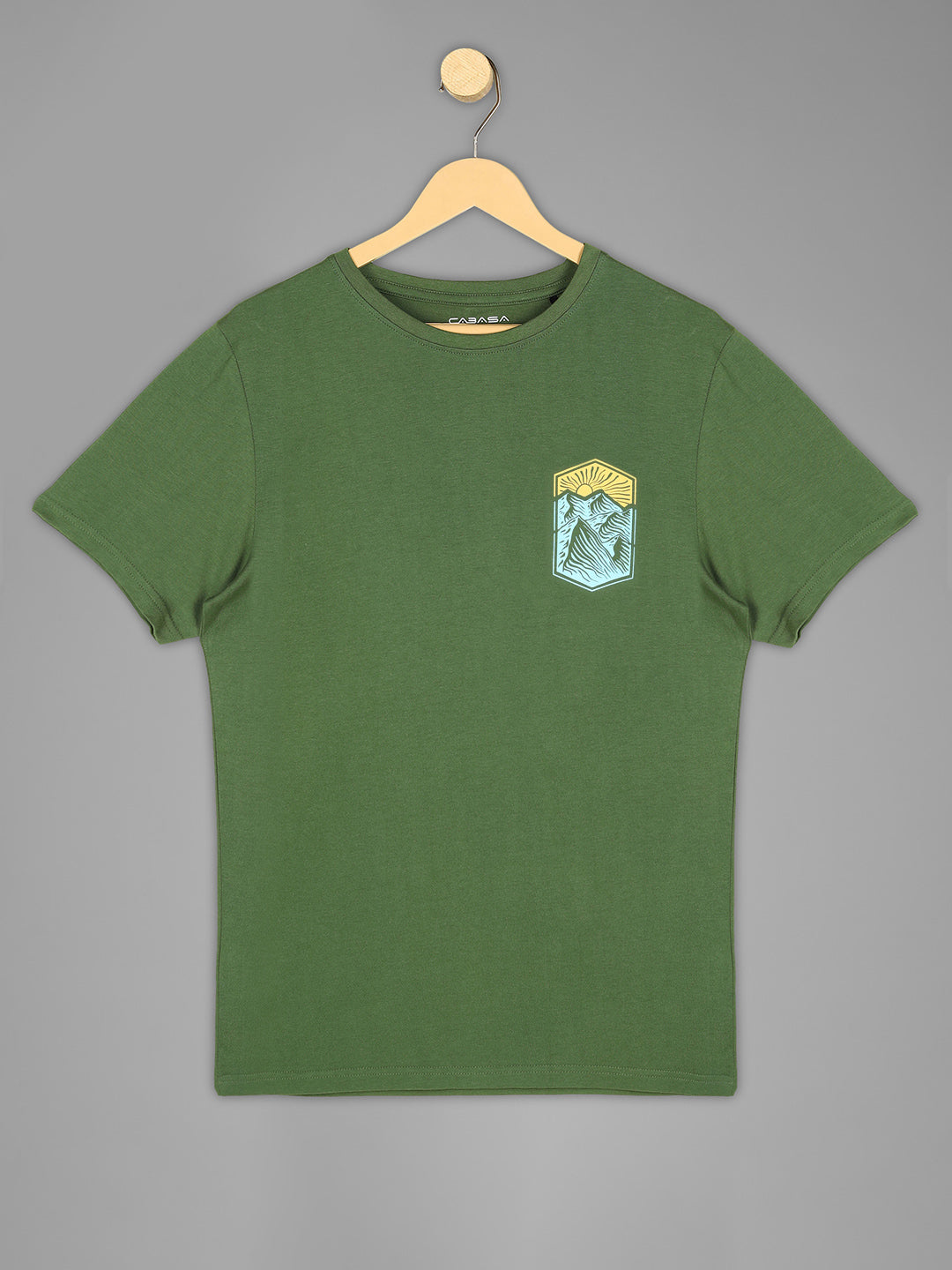 Dan Sunrise - Printed Men's Tshirt - Dry Olive Green