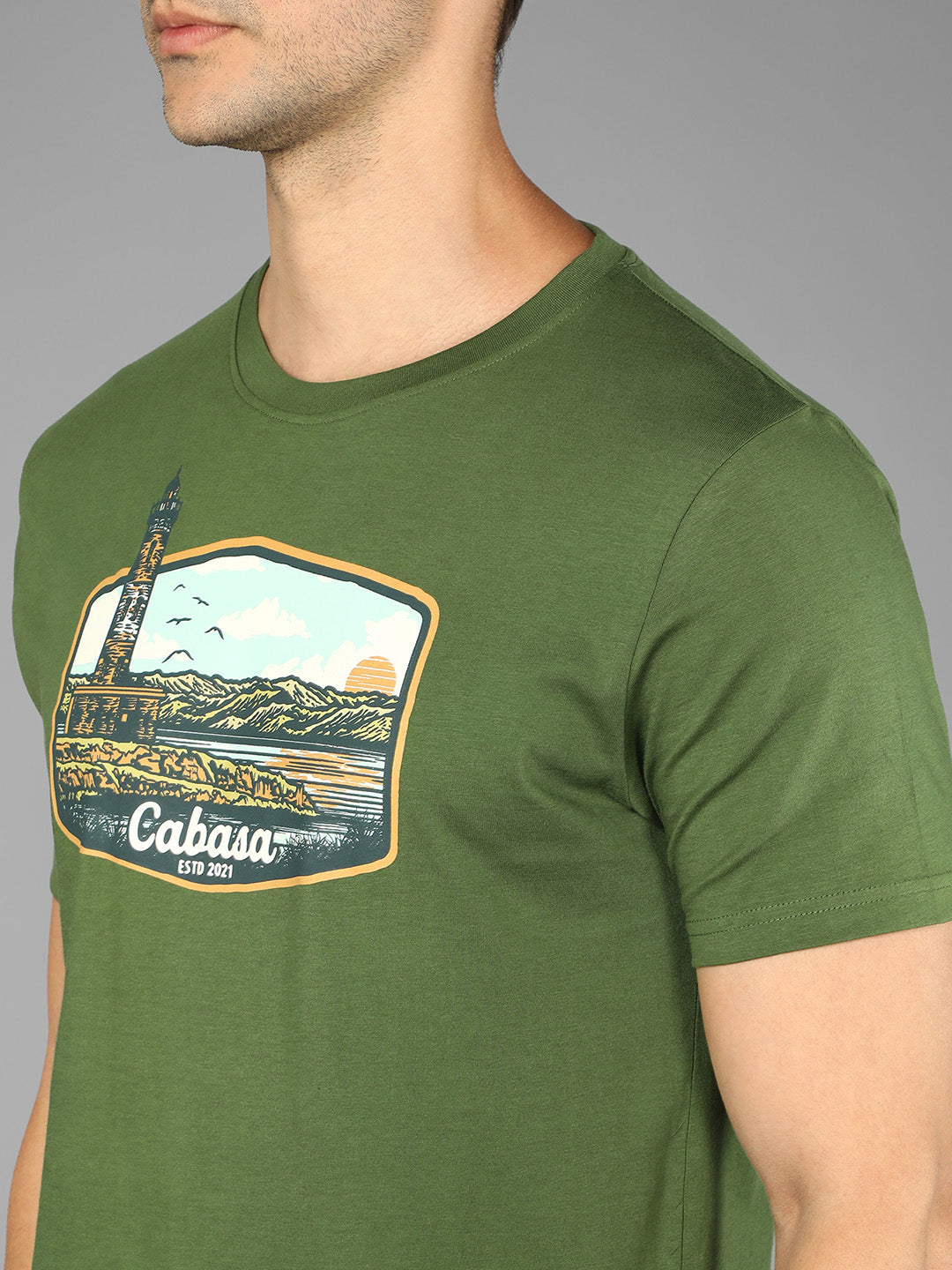 Cape Cabasa - Graphic Print Men's Tshirt - Dry Olive Green