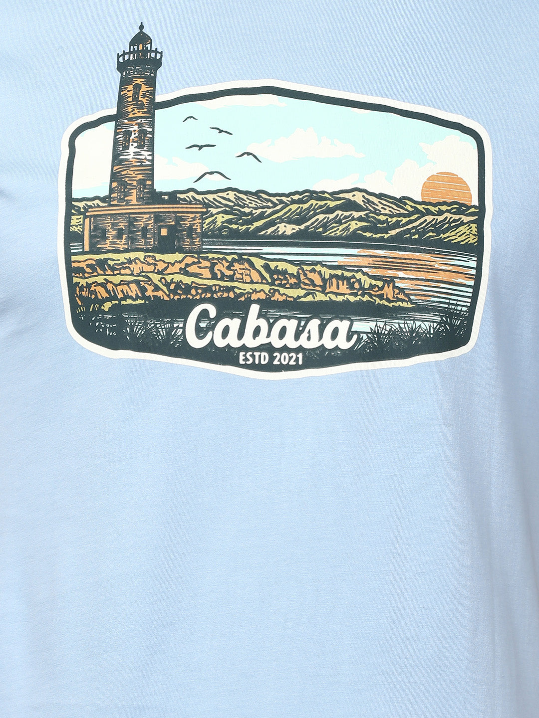 Cape Cabasa - Graphic Print Men's Tshirt - Ice Blue