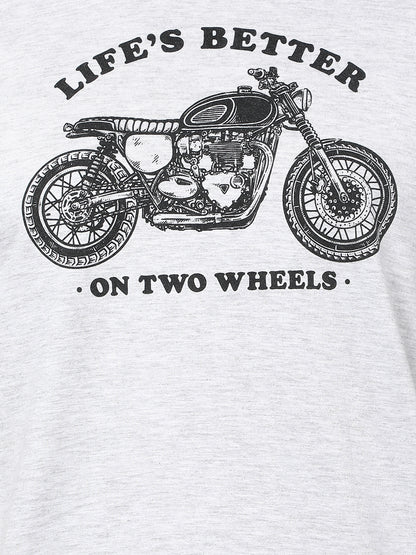 Harley Rider - Printed Men's Tshirt - Cool Grey Melange