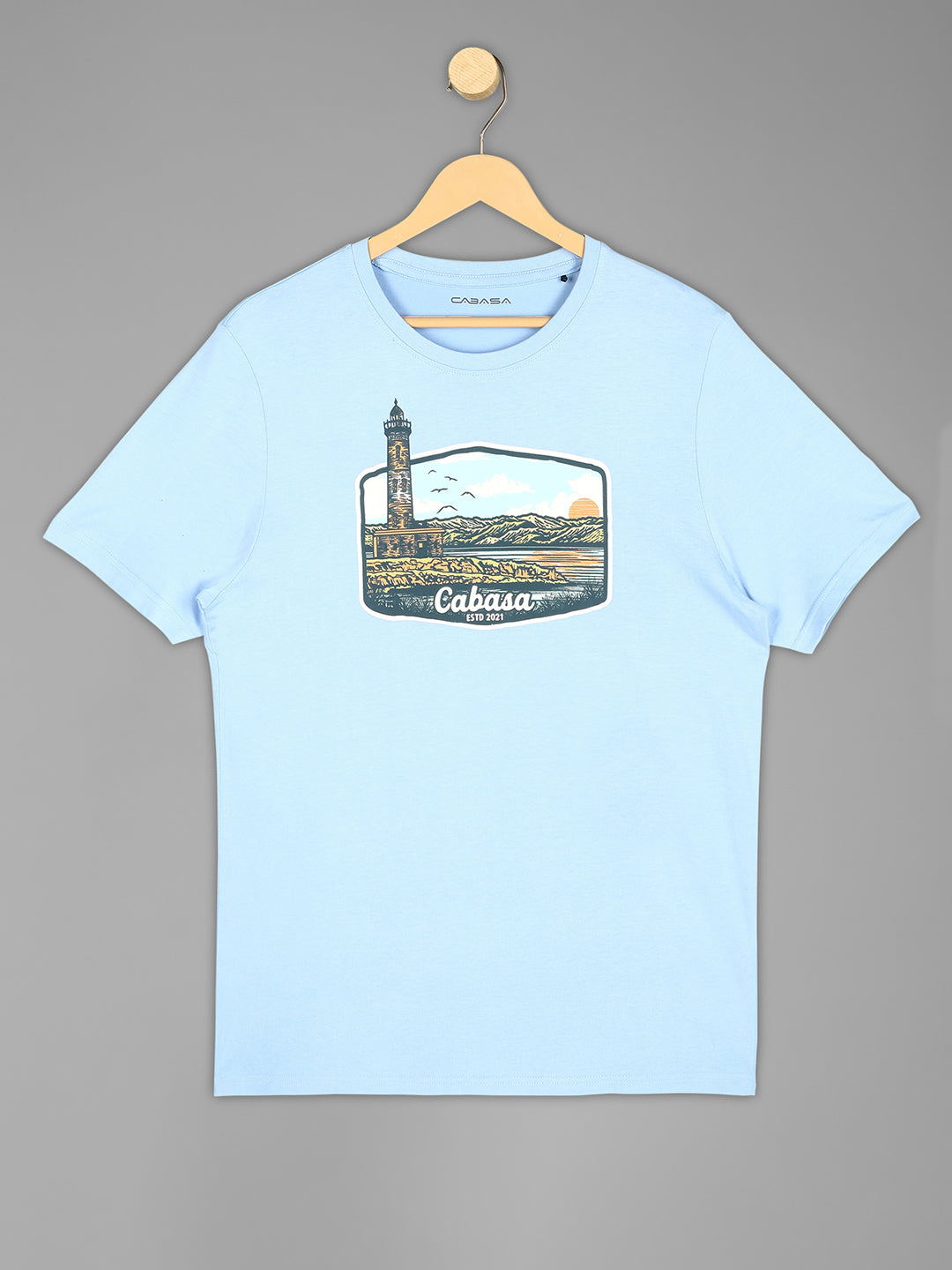 Cape Cabasa - Graphic Print Men's Tshirt - Ice Blue