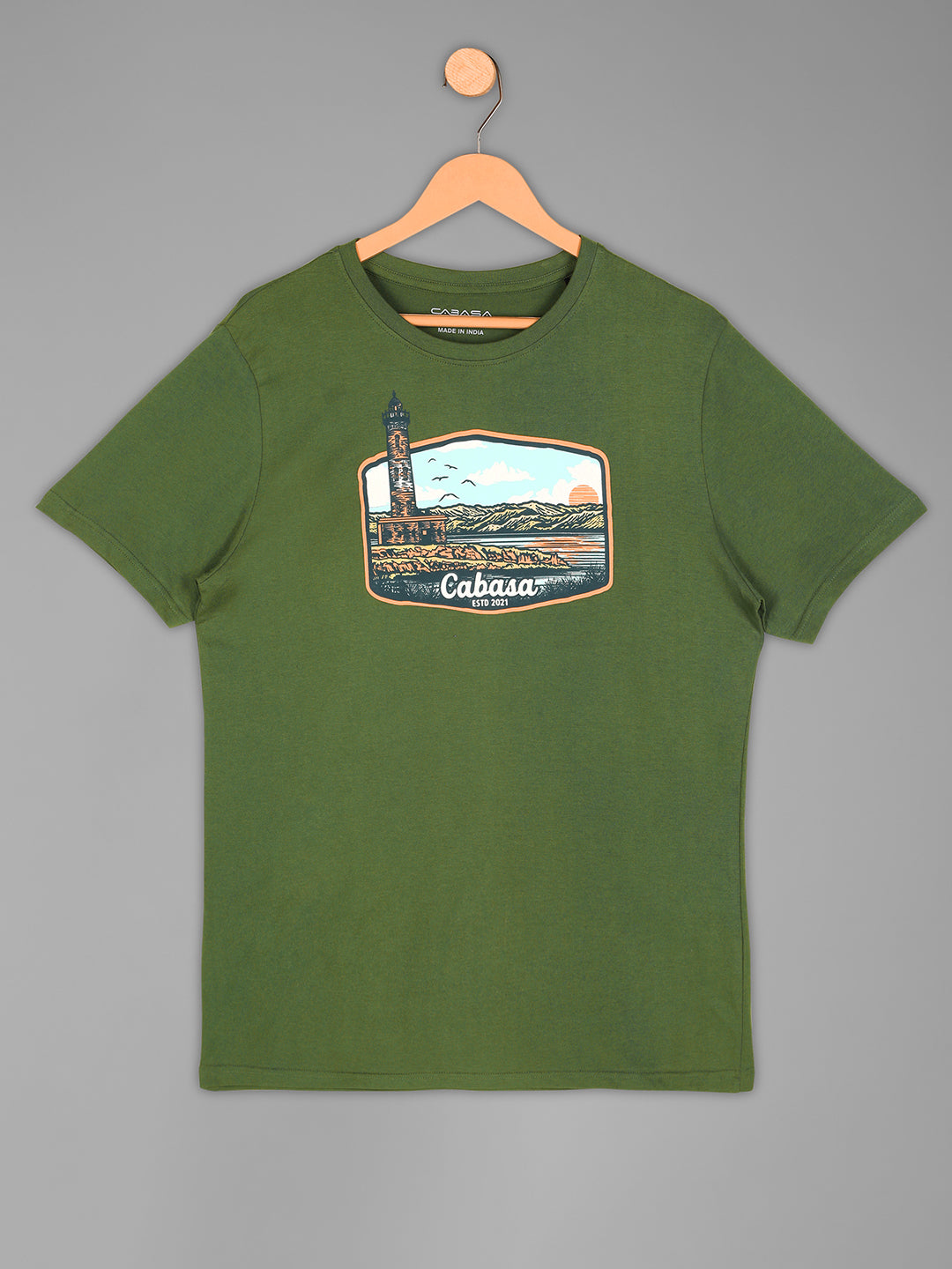 Cape Cabasa - Graphic Print Men's Tshirt - Dry Olive Green