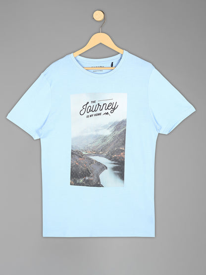John Valley - Graphic Print Men's Tshirt - Ice Blue